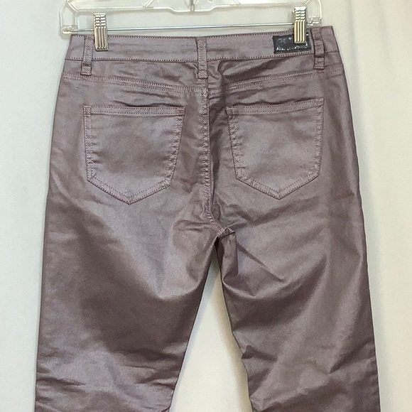 Metallic Muted Purple Cropped Jeans With Ankle Zippers Size 10P - Picture 5 of 16